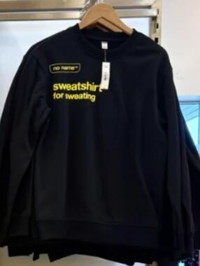 No Name Black Sweatshirt with Yellow Logo